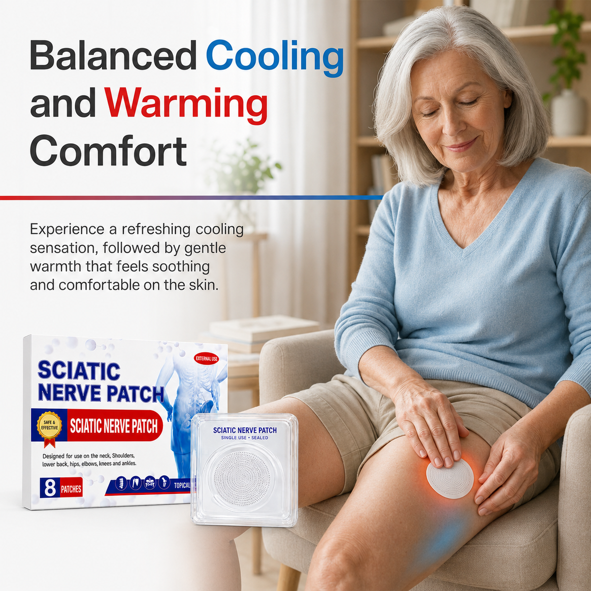 Sciatic Nerve Patch cooling and warming comfort