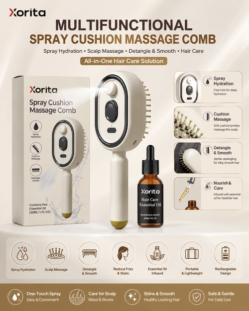 👑 Premium Quality, Better Price-Electric Spray Air Cushion Massage Comb